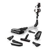 Bosch Akku-Staubsauger Unlimited 7 BSS711W, kabelloser Handstaubsauger, beutellos, Wechselakku, Knickrohr, Hygiene-Filter, 10 Jahre Motorgarantie, XXL-Polsterdüse, LED-Beleuchtung, Turbostufe, weiß