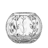 ARNSTADT KRISTALL Vase Kugelvase Leaf transparent (20 cm) - Kristallglas mundgeblasen · von Hand geschliffen · Handmade in Germany