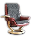 Schurwoll-Sessel- oder Sofaläufer, Anthrazit, Flor aus 100% Schurwolle, Maße ca. 160 x 50 cm