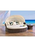 Strandkorbwerk Sonneninsel Venus Lounge Cubu Cream Polyrattan wetterfest UV-beständig