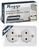 Kopp STANDARD 2-fach Schutzkontakt-Steckdose in Arktis-Weiß...