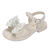 JokeLomple Mädchen Sommer Sandalen - Anti-Rutsch Flache Pu Leder Sandalen Festlich Kindersandalen Baby Kindersandalen Sandalen Prinzessin Schuhe Mit Knöchel Reißverschluss 2-7 Jahre