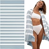 SummerSand Mikrofaser Strandtuch XL 200x100 cm - Sandfrei, Kompakt und Schnelltrocknend - Ideal als Strandhandtuch, Badehandtuch, Reisehandtuch und Saunatuch - Microfaser Badetuch Groß – Hellblau