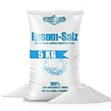 Epsom Salz 5kg | Epsom Salz Badesalz 5kg | Bittersalz Magnesiumsulfat | Pharmaqualität Badesalz - 100% Rein | Natürliches Salz (1x 5kg)