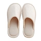 AAIXXIZAO Pantoletten Zehentrenner Startseite Baumwoll-Hausschuhe Für Frauen Indoor Paare Zuhause Wärme High Heels Hausschuhe Für Männer S Anzug Für 35-36 Beige