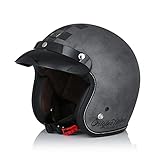 ORIGINE Motorradhelm Jethelm Vintage Rollerhelm Retro ECE-Zertifizierung (Scacco Silver Matt,L)