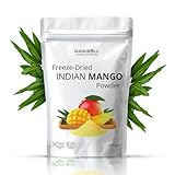 MANUBOLU Gefriergetrocknetes MangoPulver 350g | 100% Frucht | Indische Mango (Alphonso/Kesar) – Ohne Zuckerzusatz, Vegan | Für Smoothies, Mango-Lassi, Joghurt & Backen