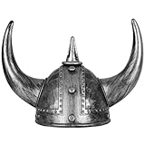 Spinosaurus Wikinger Helm für Erwachsene - Mittelalter Horn Mütze Römerhelm - Kostüm Zubehör für Karneval, Halloween, Fastnacht, Mottoparty