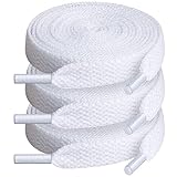 GOTFUN 3 Paar Weiße Flache Schnürsenkel 140cm x 0.8mm - Reißfeste Ersatz Schuhbänder für Turnschuhe, Laufschuhe, Sportschuhe - Einfarbig für Kinder und Erwachsene