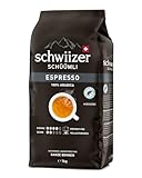 Schwiizer Schüümli Crema Intenso, kräftig-intensive Arabica/Robusta-Mischung, für Vollautomaten, Stärke 4/5, mittlere Röstung, Rainforest Alliance-zertifiziert, 1kg