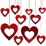 PRETYZOOM 40 Stück Teiliges Valentine Herzanhänger Robuste Farbechte Valentinstag Deko zum Einfachen Aufhängen für Party Hochzeit Geburtstag und Raumdekoration
