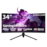 ZovvJee 34 Zoll WQHD 3440 x 1440 Curved Gaming Monitor Ultrawide 165 Hz, 1500R UltraWide 21:9, 1ms MPRT, HDR10, 99% sRGB, VESA Mount, EyeCare Flicker-Free - Schwarz