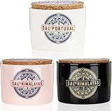 Gourmet-Salz-Trio mit portugiesischem Fleur de Sel, rosa Himalaya-und schwarzem Himalaya-Salz, 3er-Pack à 150 g, natürliche Salze zum Kochen und Verfeinern von Gerichten