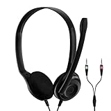 Sennheiser PC 3 Chat - Langlebiges On-Ear Headset PC, Kopfhörer mit Kabel, Rauschunterdrückendes Mikrofon, Einfach zu Verbinden, Stereosound, Für Online-Anrufe, -Unterricht und Gaming, Schwarz