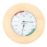 Fockety 2-in-1-Saunathermometer, Wandmontage Thermometer-Hygrometer Echtzeitüberwachung Temperatur- und Luftfeuchtigkeitsanzeige Saunazubehör für Zimmer, Badezimmer, Schweißstromraum