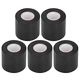 Fdit Ölbeständiges PVC-Rohrband, 5 Rollen, 6 Cm Breite, Flammhemmende Schutzverpackungsbänder für Elektrische Geräte, Steckverbinder, Drähte (BLACK)