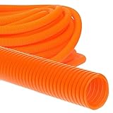 10 Meter Kalitec Wellrohr PPmod NW 17 orange I Wellschlauch ungeschlitzt, UV-beständig I Schutzschlauch Kabel I Marderschutz Rohr I Leerrohr I Leerrohr I Kabelschutz AD 21 mm ID 16,8 mm