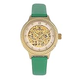 Empress Alice EMPEM3203 Automatikuhr, MOP, Skelett-Zifferblatt, Lederband, Grün, Einheitsgröße