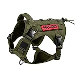 OneTigris Hundegeschirr, FIRE WATCHER Taktische Geschirr Sicherheitsgeschirr Hunde Hundeweste mit 1 Griffe und 2 D-Ring 1000D Nylon (S, Grün)