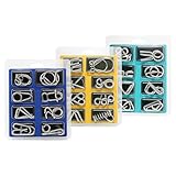 24-teiliges Metall Puzzle Set für Erwachsene & Kinder, Geduldspiele aus Metall mit Aufbewahrungsbeutel | Knobelspiele zur Förderung von Logik & Konzentration