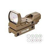 ESSLNB Red Dot Visier Scope Sight Leuchtpunktvisier für 20mm/22mm Schiene mit Montage Schutz und Tactical 4 Reticles