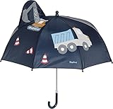 Playshoes Stockschirm mit kindgerechtem Mechanismus Unisex Kinder Kinder Regenschirm, 3D Baustelle, original