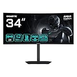 Gigabyte GS34WQCA 34' WQHD Curved Gaming-Monitor – 3440 x 1440, 1500R, 120Hz, 1ms, 300 cd/m², FreeSync Premium, HDR Ready, HDMI 2.0, DisplayPort 1.4.