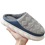 Thigies Frauen Männer Gedächtnis-Schaum Hausschuhe, Flauschige Slip auf Hausschuhe