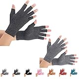 2 Paare Arthritis Handschuhe, Unterstützung für Kompressionshandschuhe und Wärme für Hände, Fingergelenk, Linderung von Schmerzen bei Rheumatoiden, Arthrose, RSI, Karpaltunnel (M, Schwarz + Grau)