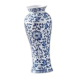 MOTHNUR Keramikvase S Dekorative Hohe Vase für Getrocknete Blumen Tischdeko Wohnzimmer und Büro Handbemalt Chinesischer Stil Elegante Wohnaccessoires