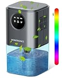 Luftentfeuchter Elektrisch, Homtronics Leise Entfeuchter 1.7L, Luftentfeuchter Tragbarer, Raumentfeuchter mit Farbige Nachtlicht, Automatische Abschaltung, für Kleine Räume wie Schlafzimmer Schrank RV