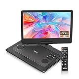 KPKUE Tragbarer DVD-Player mit 33,8 cm (15,6 Zoll) drehbarem Bildschirm, FHD-Auto-Player, tragbar für Kinder, 4 Stunden wiederaufladbarer Akku, unterstützt USB/SD-Karte, mehrere Disc-Formate, Typ-C