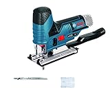 Bosch Professional 12V System Akku Stichsäge GST 12V-70 (inkl. 2x Sägeblatt, Gleitschuh, Spanreißschutz, Schnitttiefe in Holz: 70 mm, ohne Akkus und Ladegerät, im Karton)