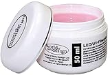 LED/UV-Fiberglas Gel dickviskose milchig rosa 1 Phasengel, Aufbaugel 50 ml