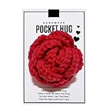 Handgefertigtes gehäkeltes Taschenumarmungszeichen – niedliche gestrickte Blume, Geburtstag, kleine Geschenke, Rose, gehäkelte Tasche – Umarmungsgruß