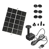 Solares Wasserspiel,15W Solarladegerät Brunnenpumpe Für Garten - Verstellbares Bewässerungssystem Gartendeko Für Vogelbad Gartenteich Hinterhof Aquarium Garten
