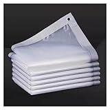 GoPeo Transparente Abdeckplane, wasserdicht, mit Ösen, reißfeste Plane, 0,12 mm Abdeckung für Gartenmöbel, Pool, Auto, Hundehütte, anpassbar (Farbe: Transparent, Größe: 1 x 1 m)