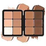 12 Farben Creme Concealer Palette, Langlebig, wischfest und verblendbar Volle Deckkraft Natürliche Matte Creme Kontur Farbe Korrektur Concealer Gesicht Makeup-Palette, grausam-frei (#E)