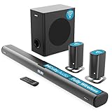 Majority Everest Bluetooth Soundbar für TV Geräte | 300W 5.1 Surround Sound Heimkino Soundsystem | Dolby-Audio Soundbar mit Kabellos Subwoofer & Abnehmbare Satelliten-Lautsprecher | HDMI ARC-Eingang