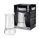 Bialetti - New Venus Induction, Edelstahl Herd Espresso-Kaffeemaschine, Geeignet für Alle Herdarten, 6 Tassen, Aluminium, 235 milliliters Silber