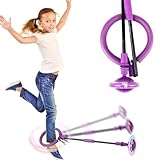 LURNODY Lila Swing Ball Outdoor Spiel Dreht Und Leuchtet, Springring Fußkreisel Kinder Sportübung, Swingball für Kinder Geeignet für Kinderferiengeschenke, Geburtstagsgeschenke