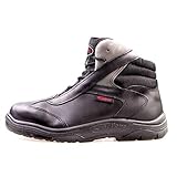 Lupos® Damen Sicherheitsschuhe S3 LOG313 Schwarz - SteelComfort-Cap, Durchtrittsicher, Rutschhemmend, Antistatisch,Rindleder, Zehenschutz, wasserabweisend, antishock (39 EU)