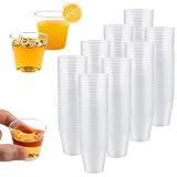 Vexillic Plastikbecher, 200 Stück Shotgläser Plastik Transparente Wiederverwendbar BPA Frei Schnapsbecher für Bankett Party Verkostung Weihnachten Geburtstage (30ML)