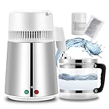 Spolehli Destilliergerät Wasser Destilliergerät 4L Edelstahl Wasserdestillierer Wasser-destilliergerät Wasserdestilliergeräte Water Distiller für Reinwasser Destillieren zu Hause mit Glaskanne 220V