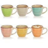com-four® 6x Espressotassen aus Keramik bis 125 ml - Bunte...