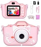 heuchaey Kinderkamera, 2.0-Zoll-Bildschirm Digitalkamera Kinder, 1080P HD Anti-Drop Fotoapparat, Selfie Digital Video Kamera mit Dual Lens 32GB SD-Karte, Geschenke für 3-12 Jahre Jungen und mädchen