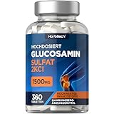 Glucosamin 2KCl 1500mg | Glucosaminsulfat | 360 Hochdosiert Tabletten | Glucosamine Sulphate | von Horbaach