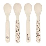 LÄSSIG Kinder Löffel Set (4 Stk.) Kinderbesteck ohne Melamin, BPA-frei, für Spülmaschine und Mikrowelle/Spoon Set Tiny Farmer Goose