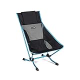 Helinox Beach Chair | Leichter, kompakter, Faltbarer tiefer Campingstuhl (Black + Pocket)