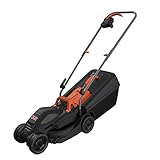 Black+Decker Elektro-Rasenmäher (1.000 W, 32cm Schnittbreite, 3-fach axial Schnitthöhenverstellung, 35l Grasfangbehälter, ideal für kleine Gärten) BEMW351 Multicolor